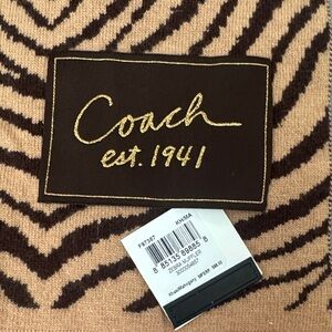 Coach Brown and Tan Zebra Print Scarf